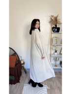 طقم فستان وكارديجان من الصوف المحبوك