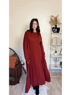 طقم فستان وكارديجان من الصوف المحبوك