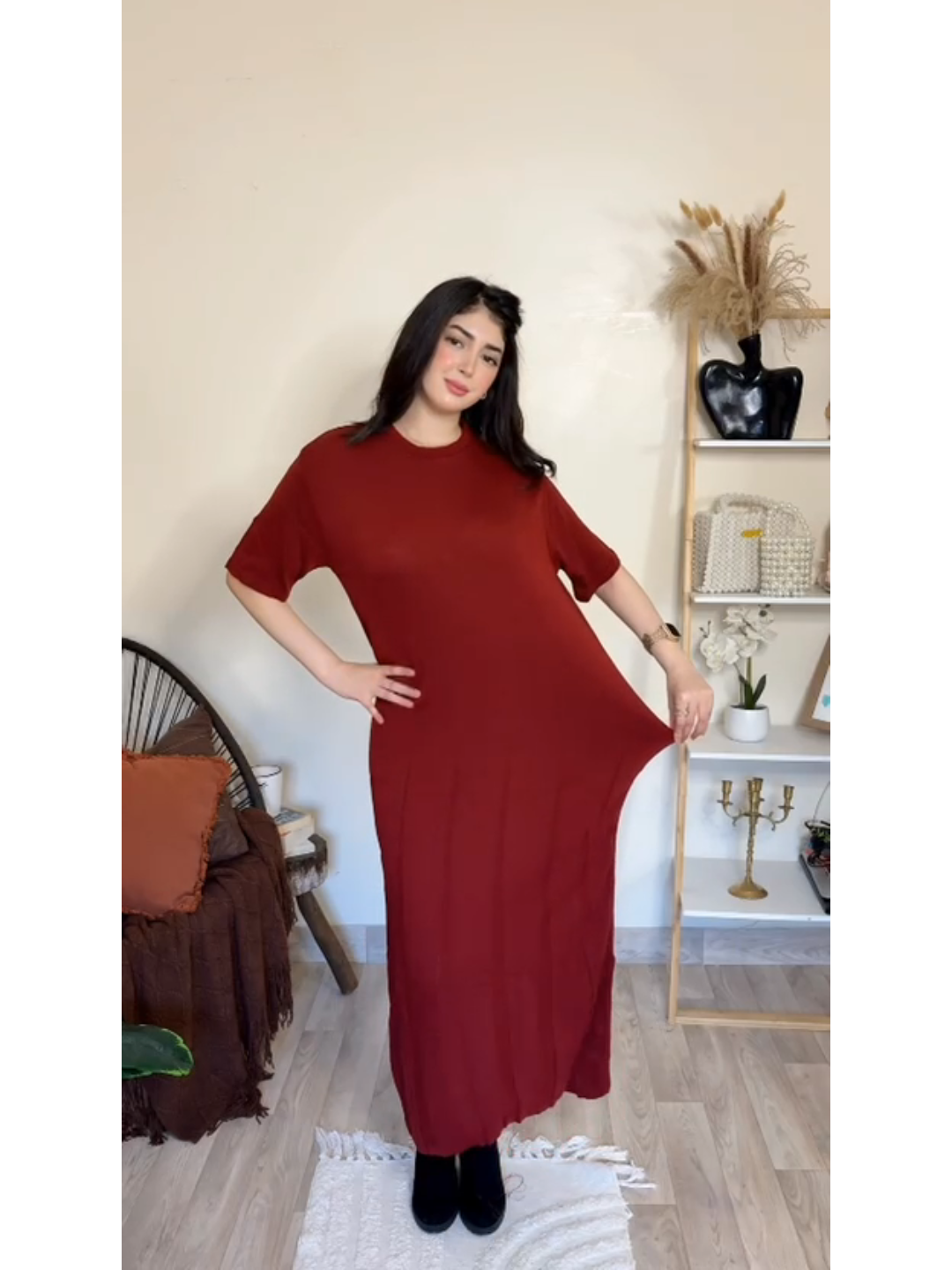 Ensemble robe et cardigan en laine maillée