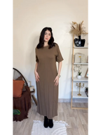 طقم فستان وكارديجان من الصوف المحبوك