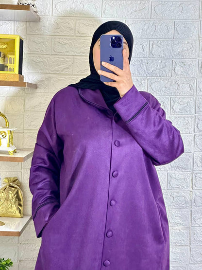 Robe manteau en daim synthétique