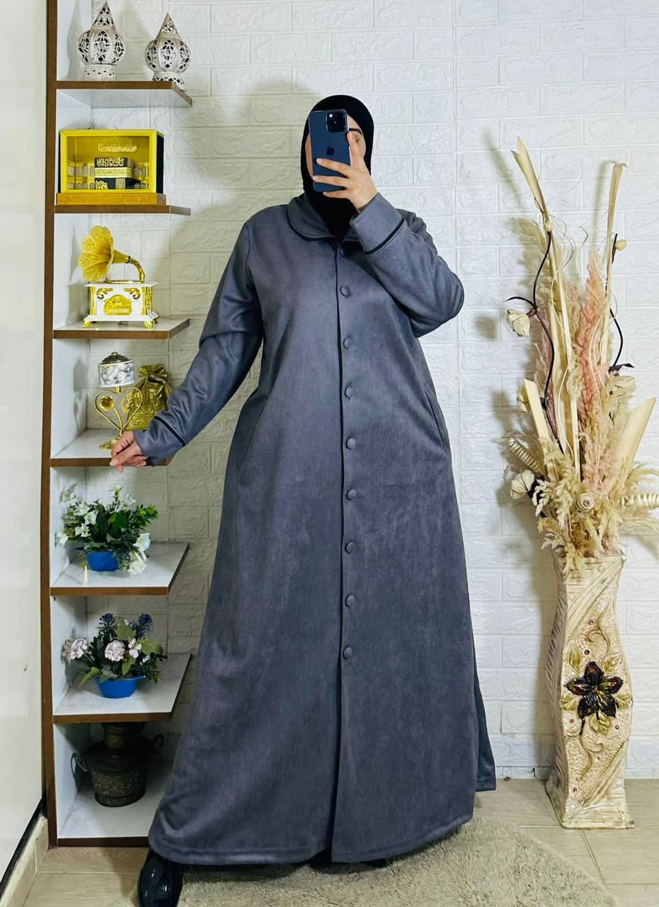 Robe manteau en daim synthétique