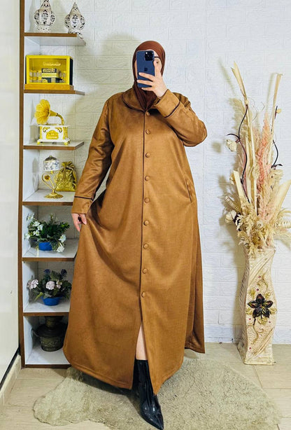 Robe manteau en daim synthétique