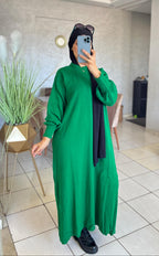 فستان من الصوف بلون واحد