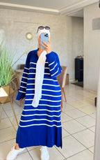 فستان صوف مخطط