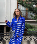 فستان صوف مخطط