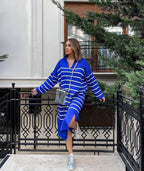 فستان صوف مخطط