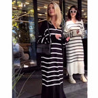 فستان صوف مخطط