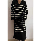 فستان صوف مخطط