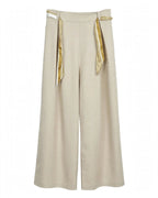 Pantalon tissu oversize droit avec ceinture