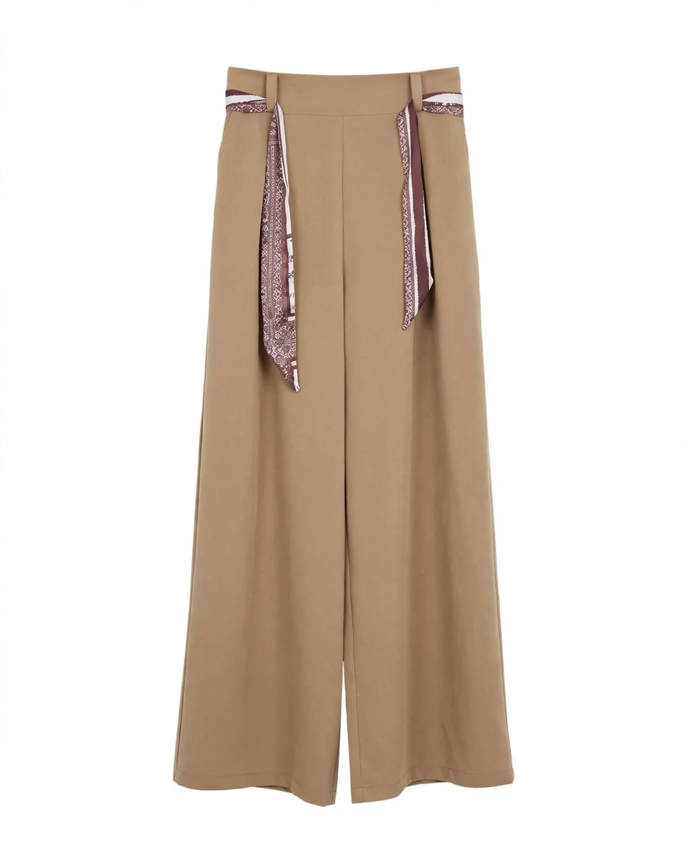 Pantalon tissu oversize droit avec ceinture