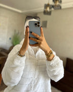 معطف بغطاء رأس من الفرو