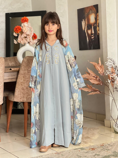 Jellaba et kimono new wave en crêpe pour enfants de 6 à 16 ans