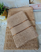 Pack 2 serviettes de bain et cheveux