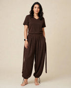 Pantalon en tissu oversize ajustable