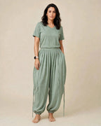 Pantalon en tissu oversize ajustable