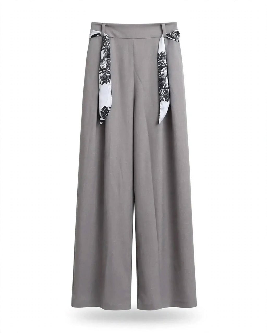 Pantalon tissu oversize droit avec ceinture