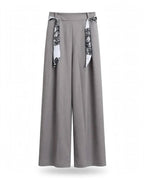 Pantalon tissu oversize droit avec ceinture