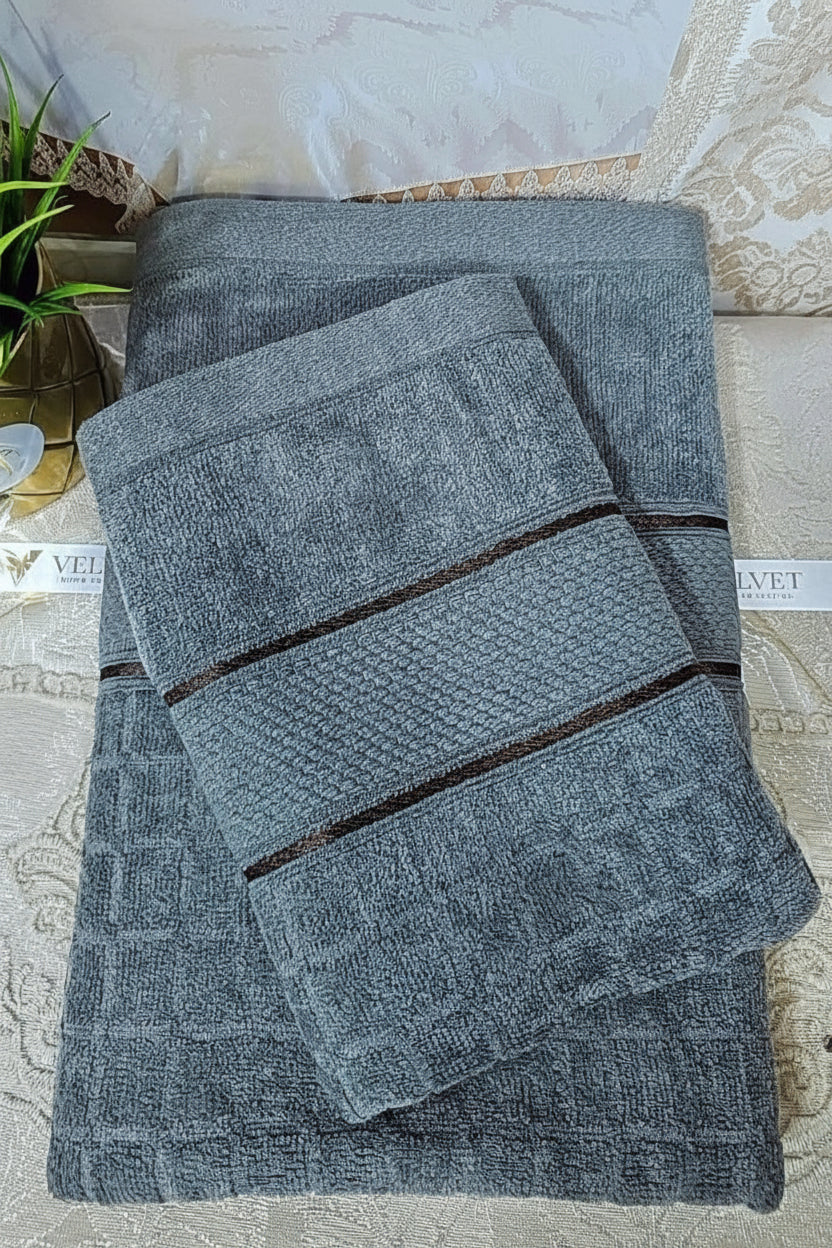 Pack 2 serviettes de bain et cheveux