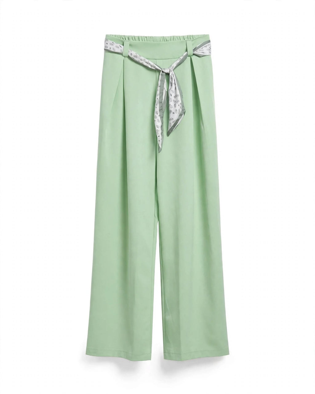 Pantalon tissu oversize droit avec ceinture