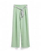 Pantalon tissu oversize droit avec ceinture