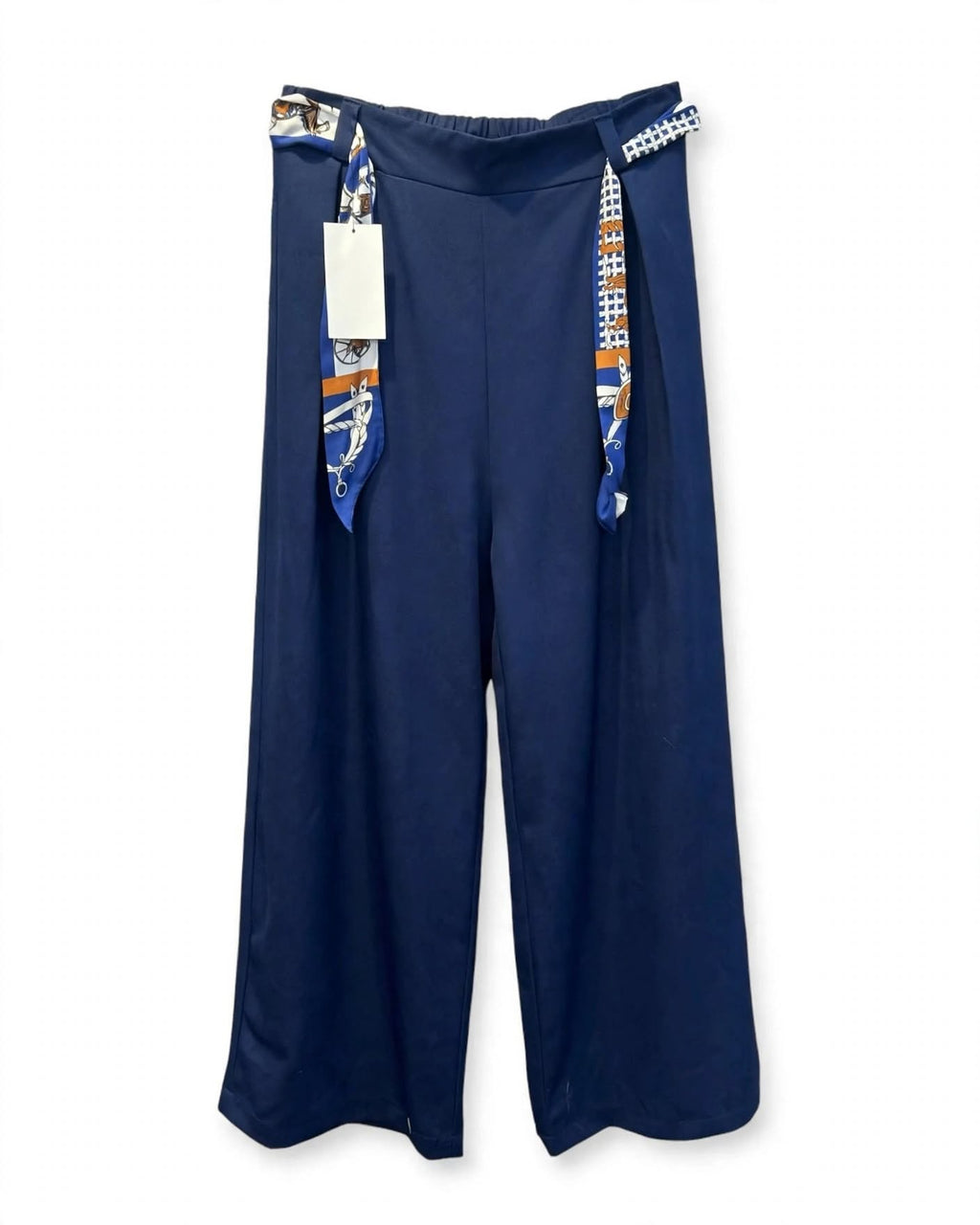 Pantalon tissu oversize droit avec ceinture