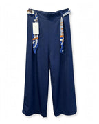 Pantalon tissu oversize droit avec ceinture