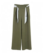 Pantalon tissu oversize droit avec ceinture