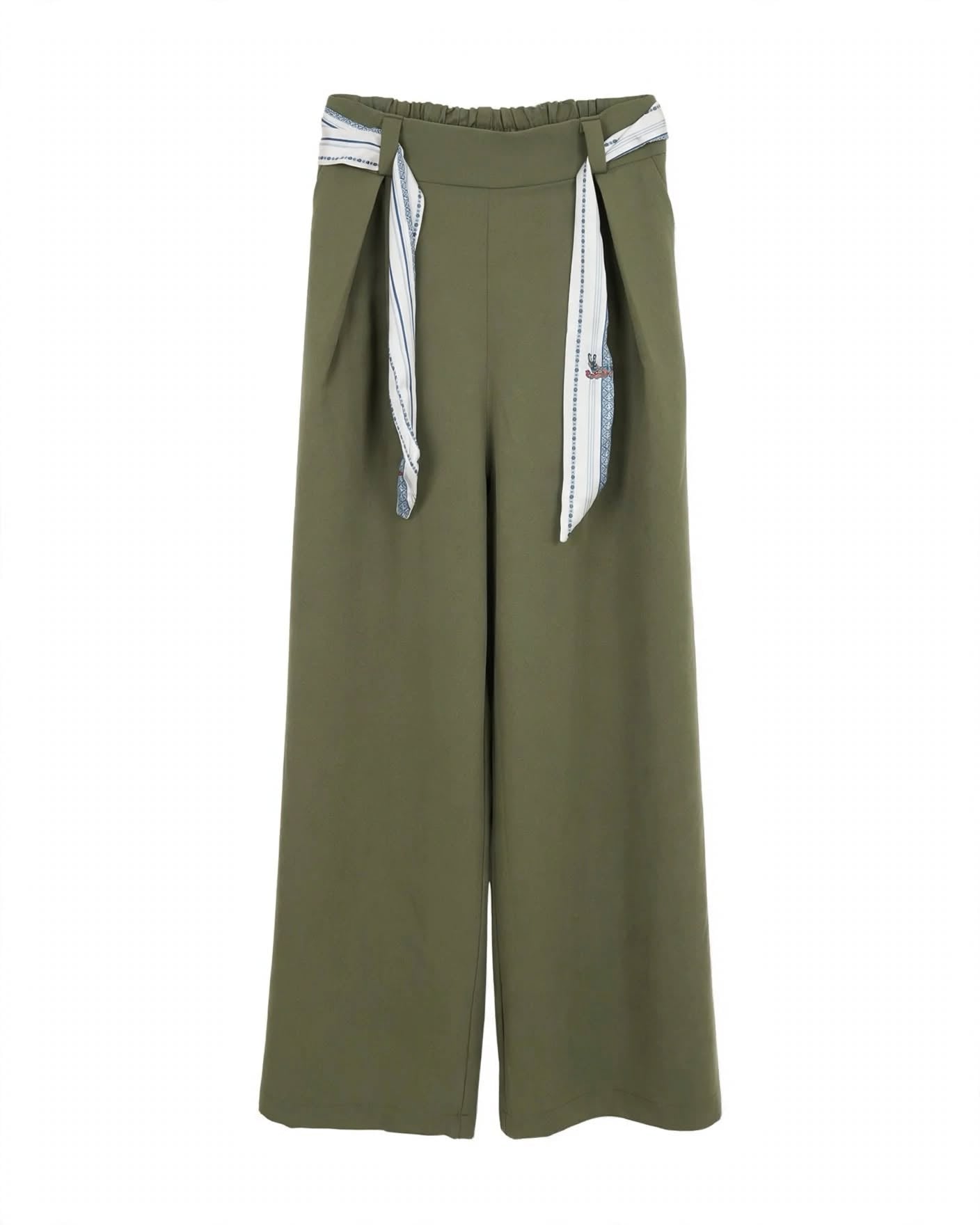 Pantalon tissu oversize droit avec ceinture