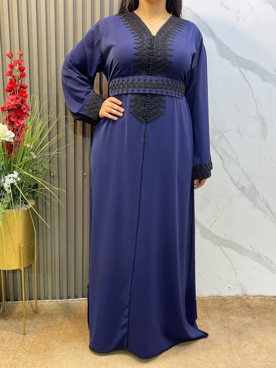 Caftan chic en crêpe de soie