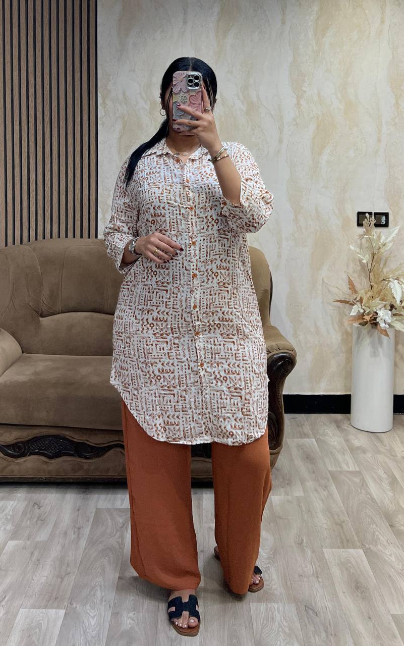 Ensemble chemise longue et pantalon léger