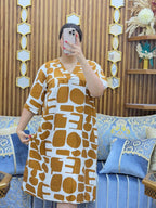 Robe Midi col V à motifs