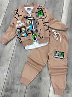 Tenue 3 pièces pantalon hoodie et t-shirt pour enfants de 2 à 14 ans