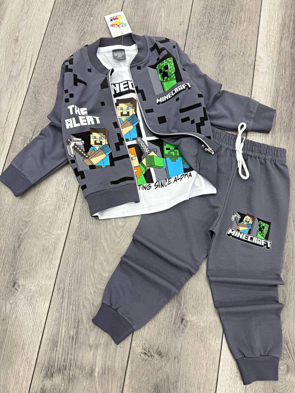 Tenue 3 pièces pantalon hoodie et t-shirt pour enfants de 2 à 14 ans