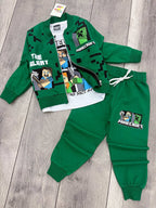 Tenue 3 pièces pantalon hoodie et t-shirt pour enfants de 2 à 14 ans