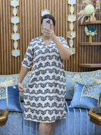 Robe Midi col V à vagues