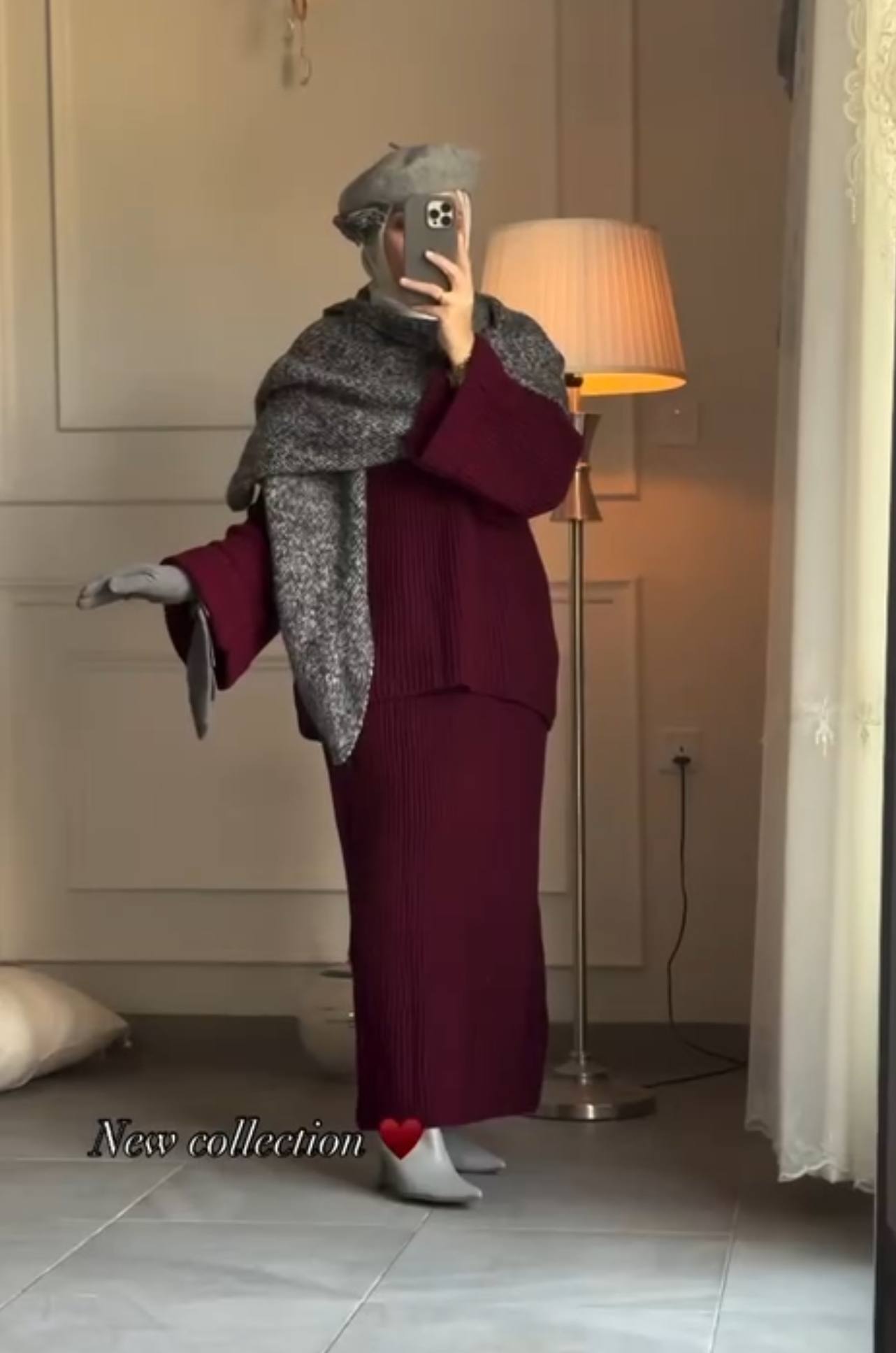 Ensemble Jupe et Pull en laine maillée