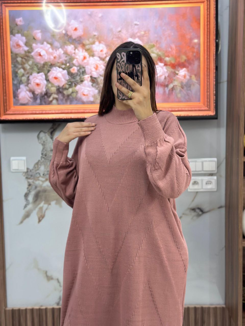 سترة صوفية طويلة بسيطة