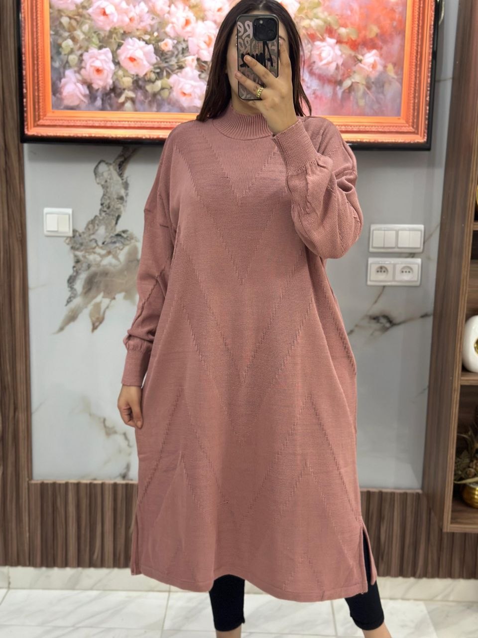 سترة صوفية طويلة بسيطة