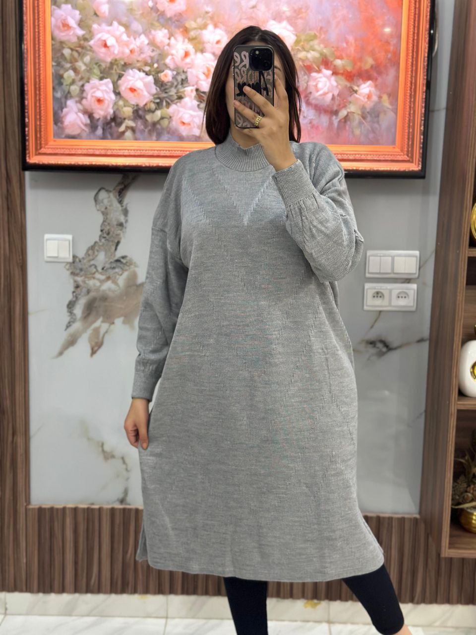 سترة صوفية طويلة بسيطة