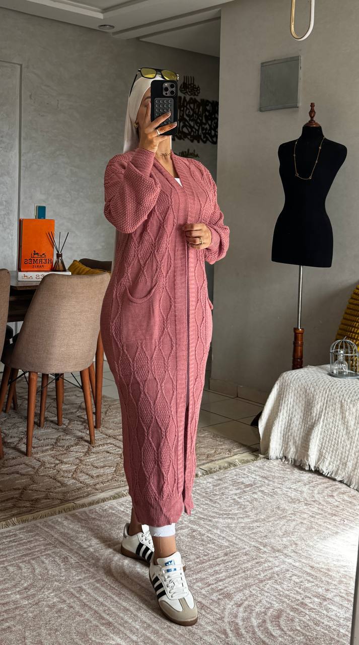 Cardigan long en laine