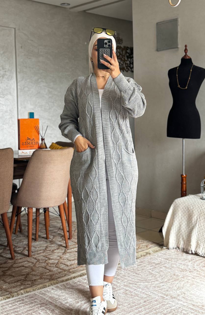 Cardigan long en laine