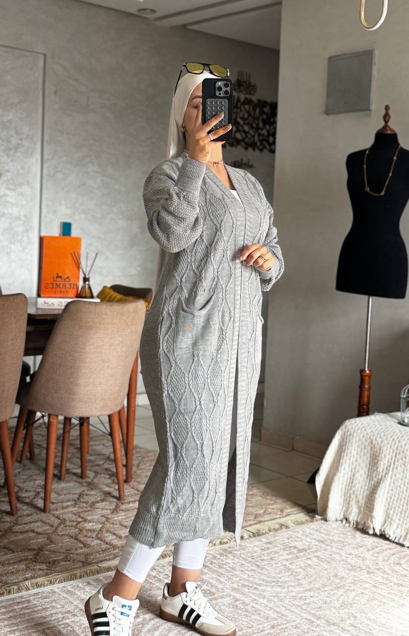 Cardigan long en laine