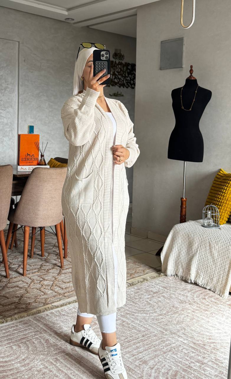 Cardigan long en laine