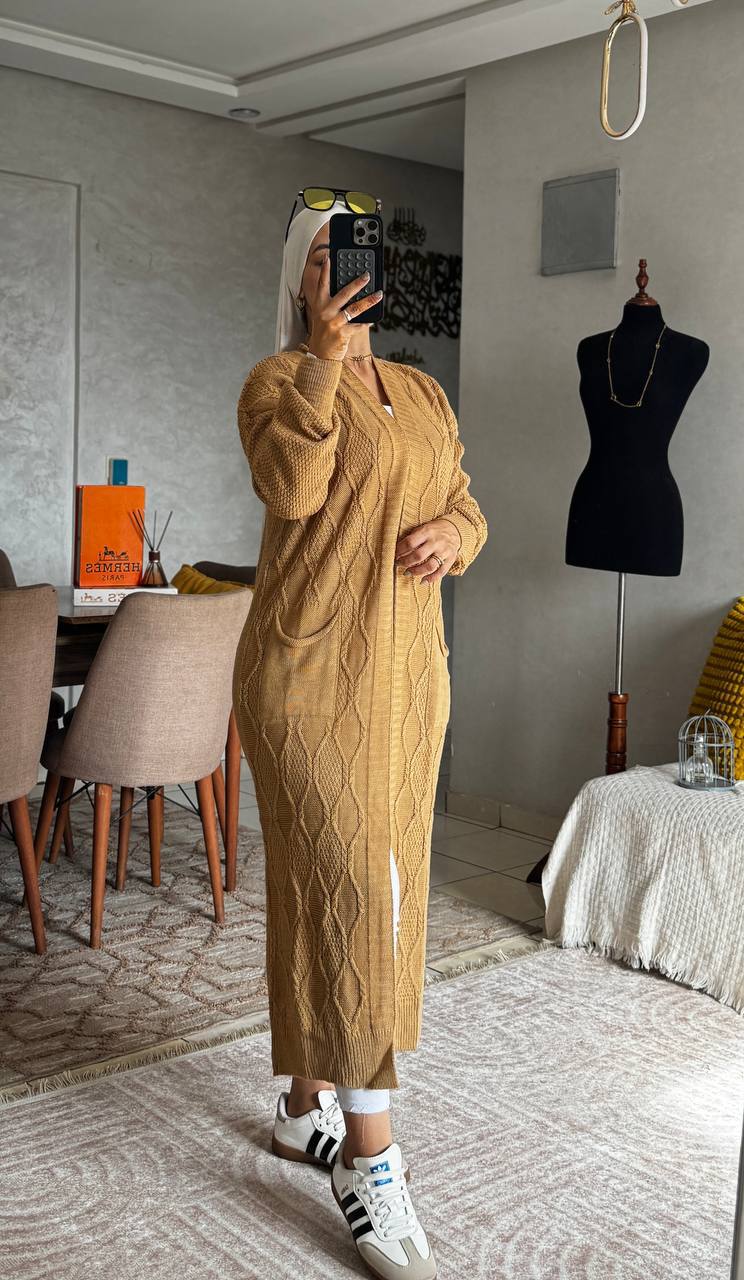 Cardigan long en laine