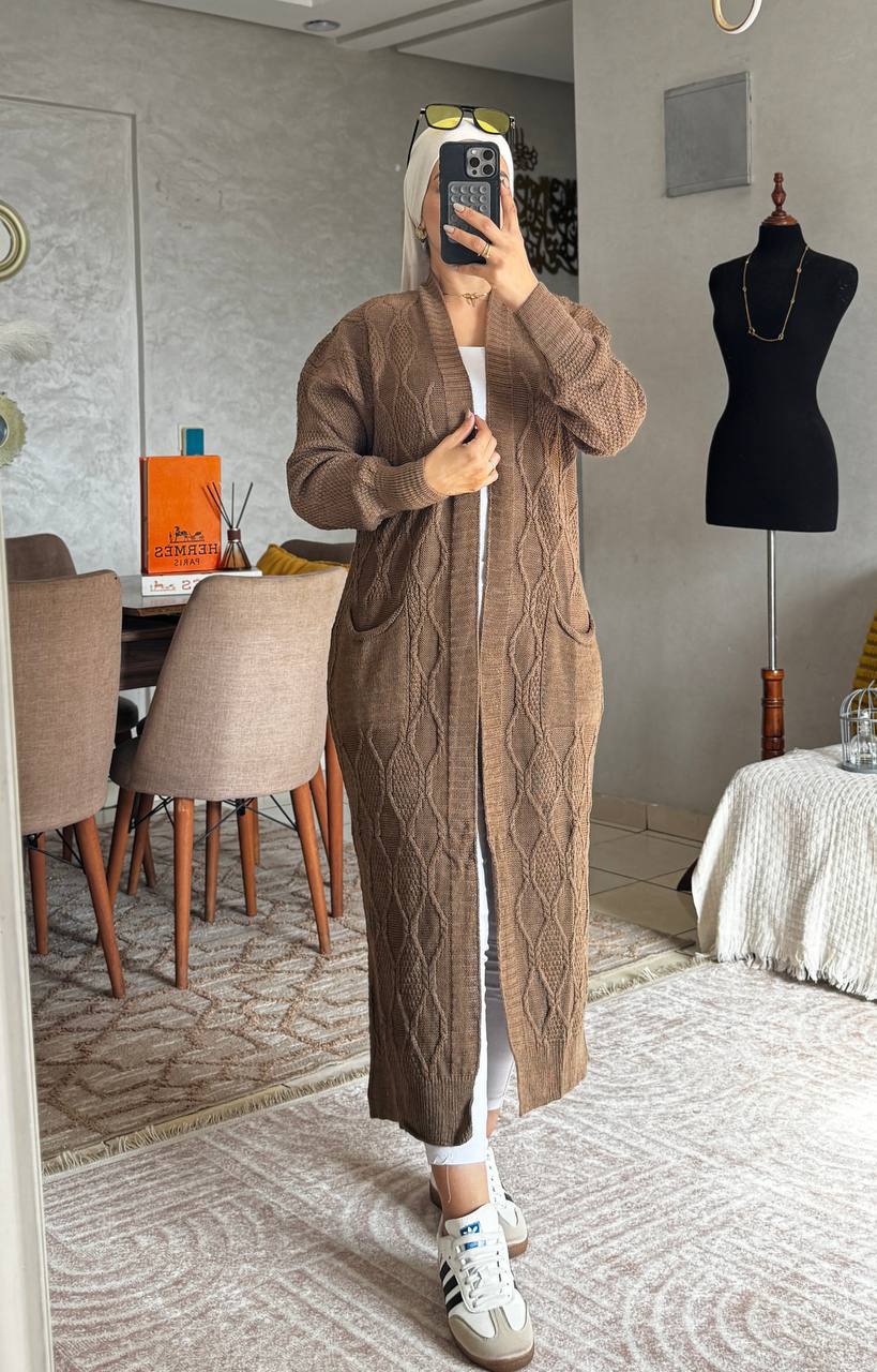 Cardigan long en laine