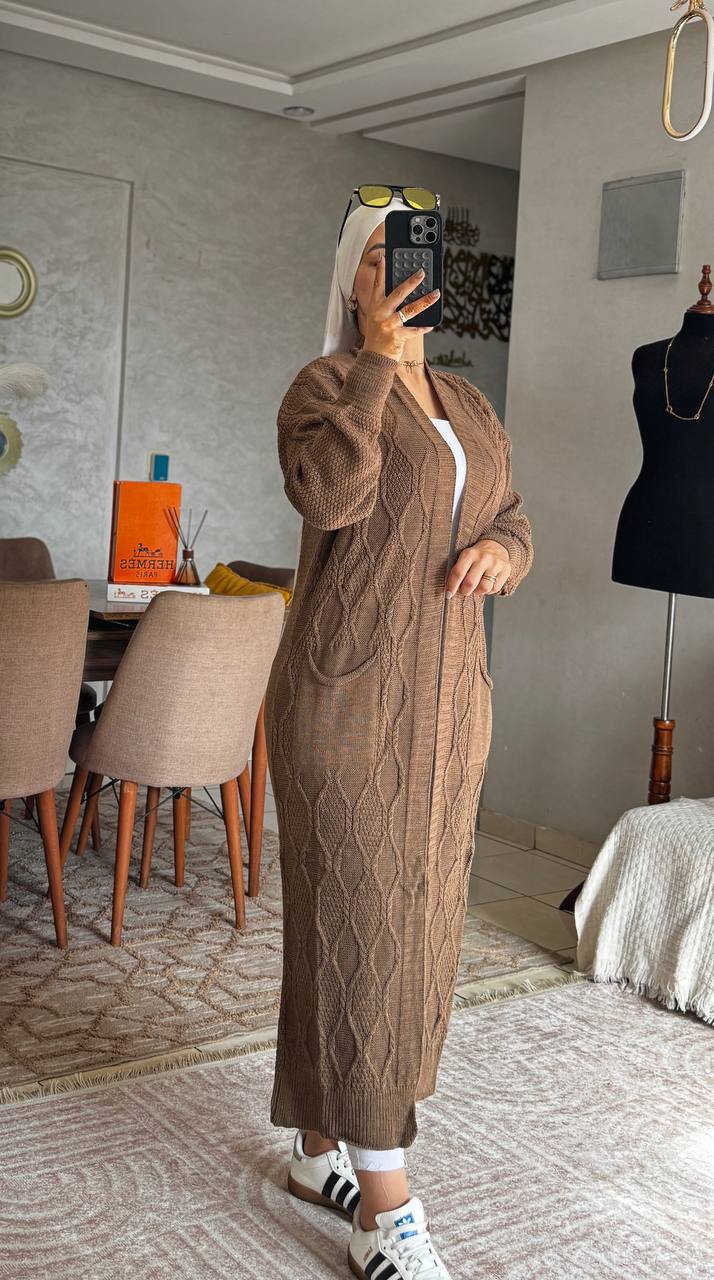 Cardigan long en laine