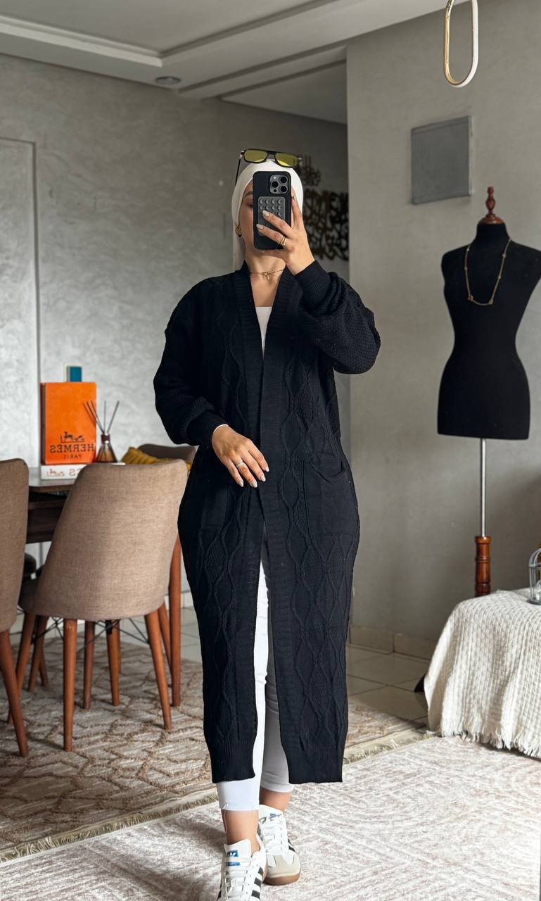 Cardigan long en laine