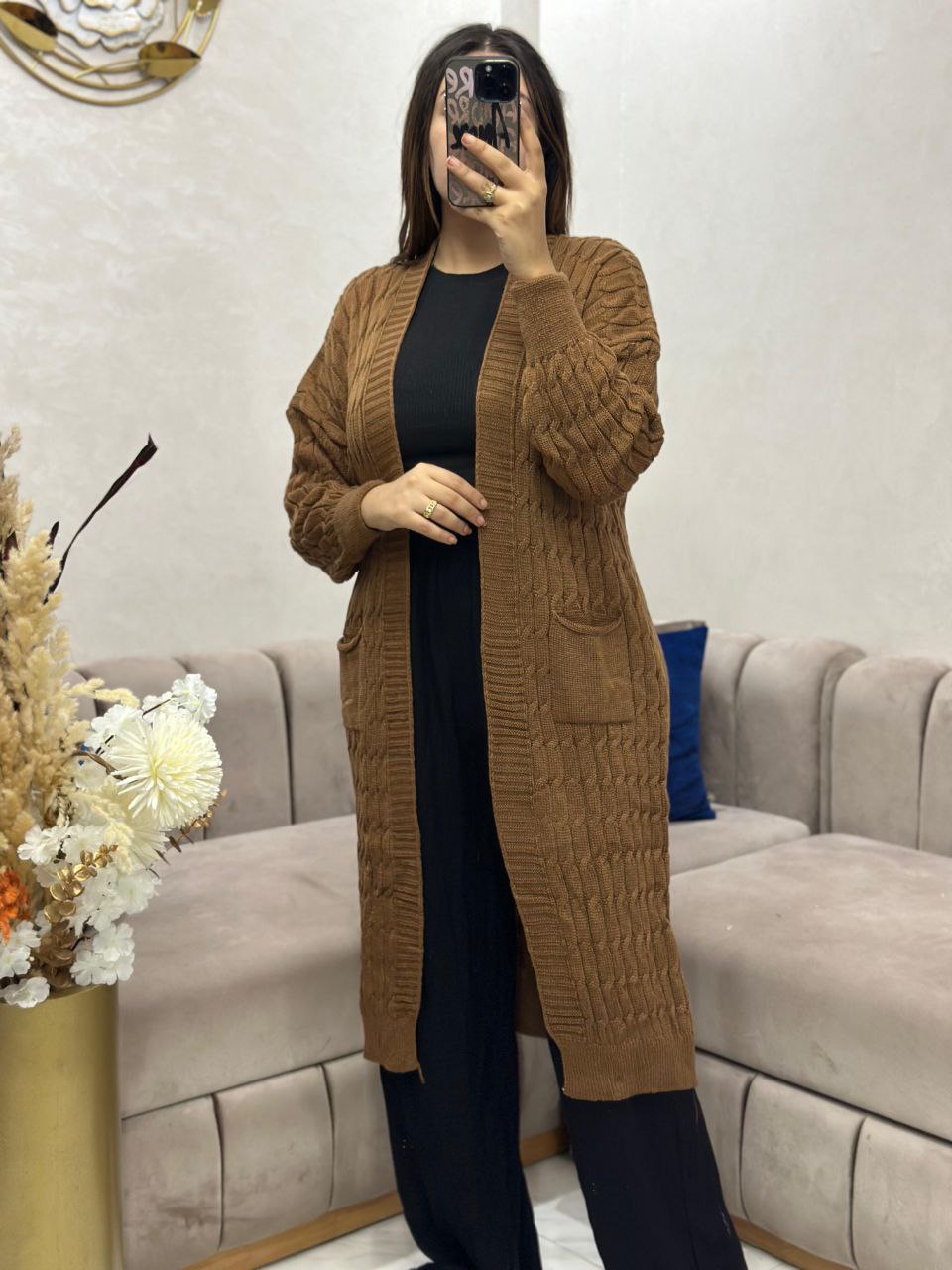 Cape en laine à poches