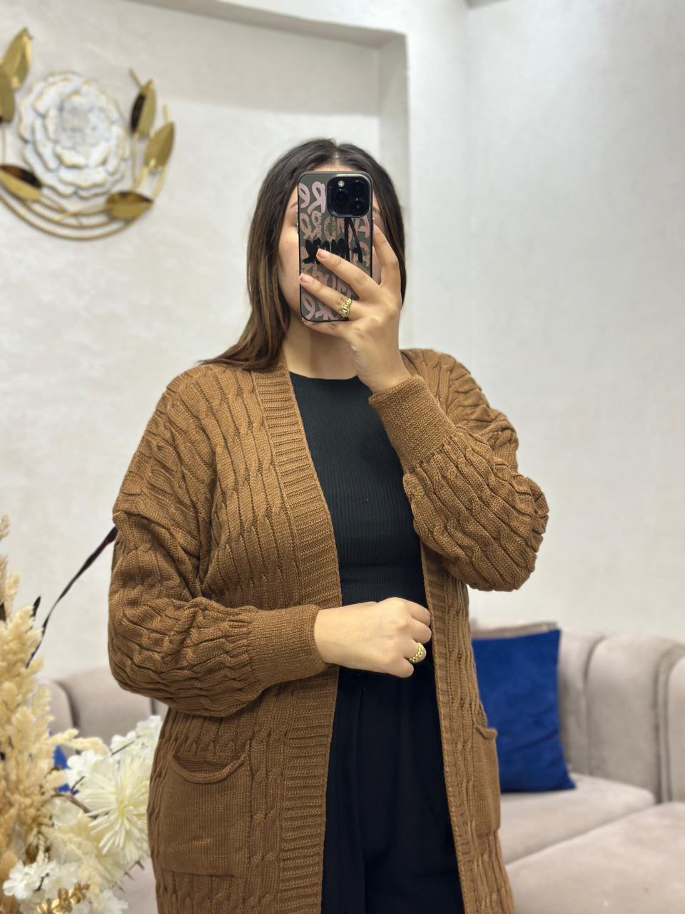 Cape en laine à poches